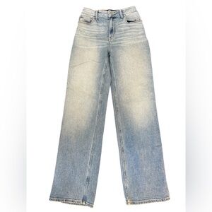 Hollister Ultra High Rise Dad Jeans W24 L31 Light Wash Straight Leg Denim Casual